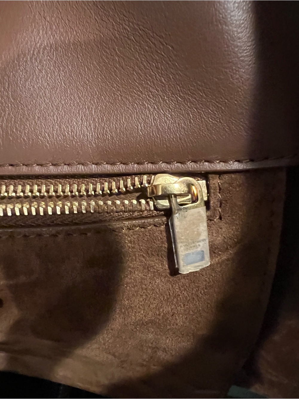 Saint Laurent Brown Suede Tote with Gold YSL Emblem - Picture 12 of 16